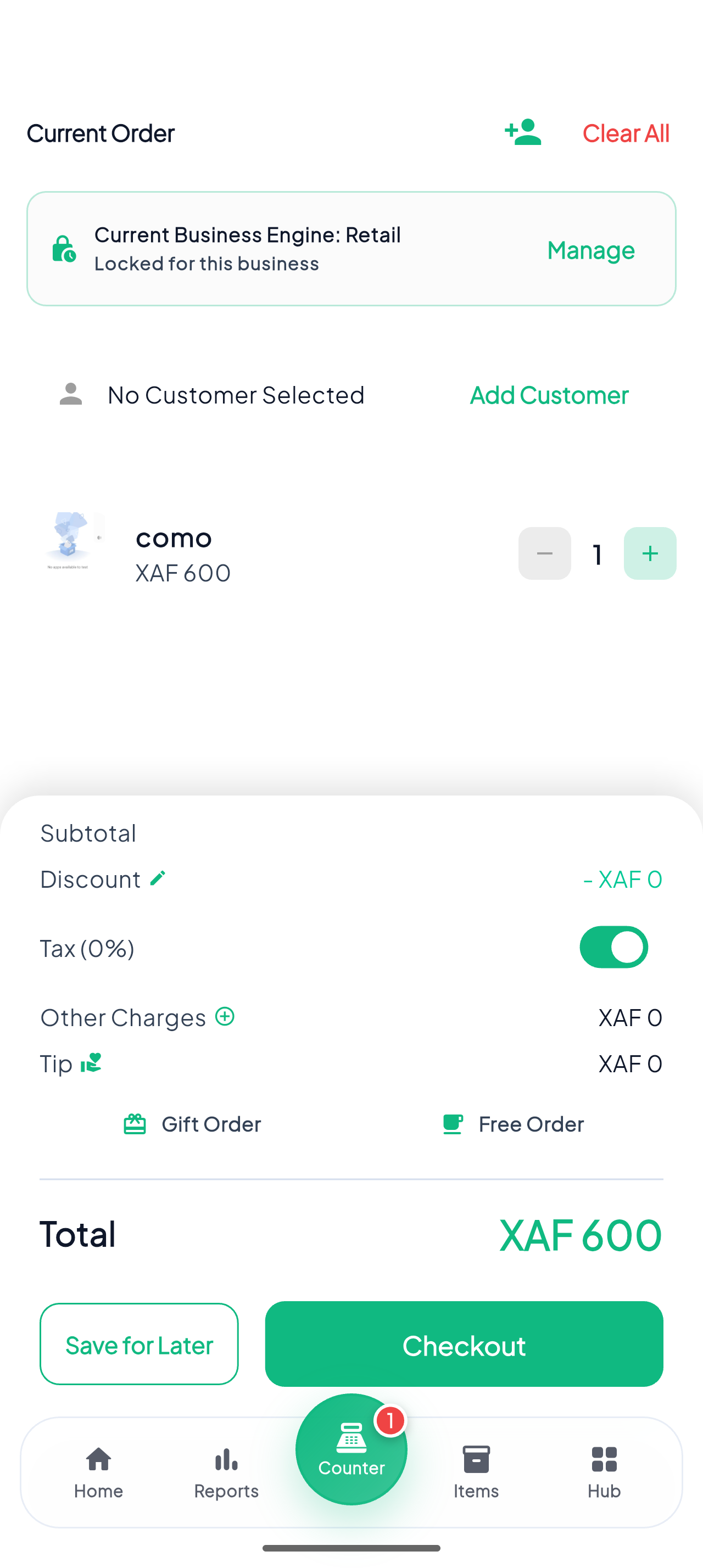 Mechia checkout screen